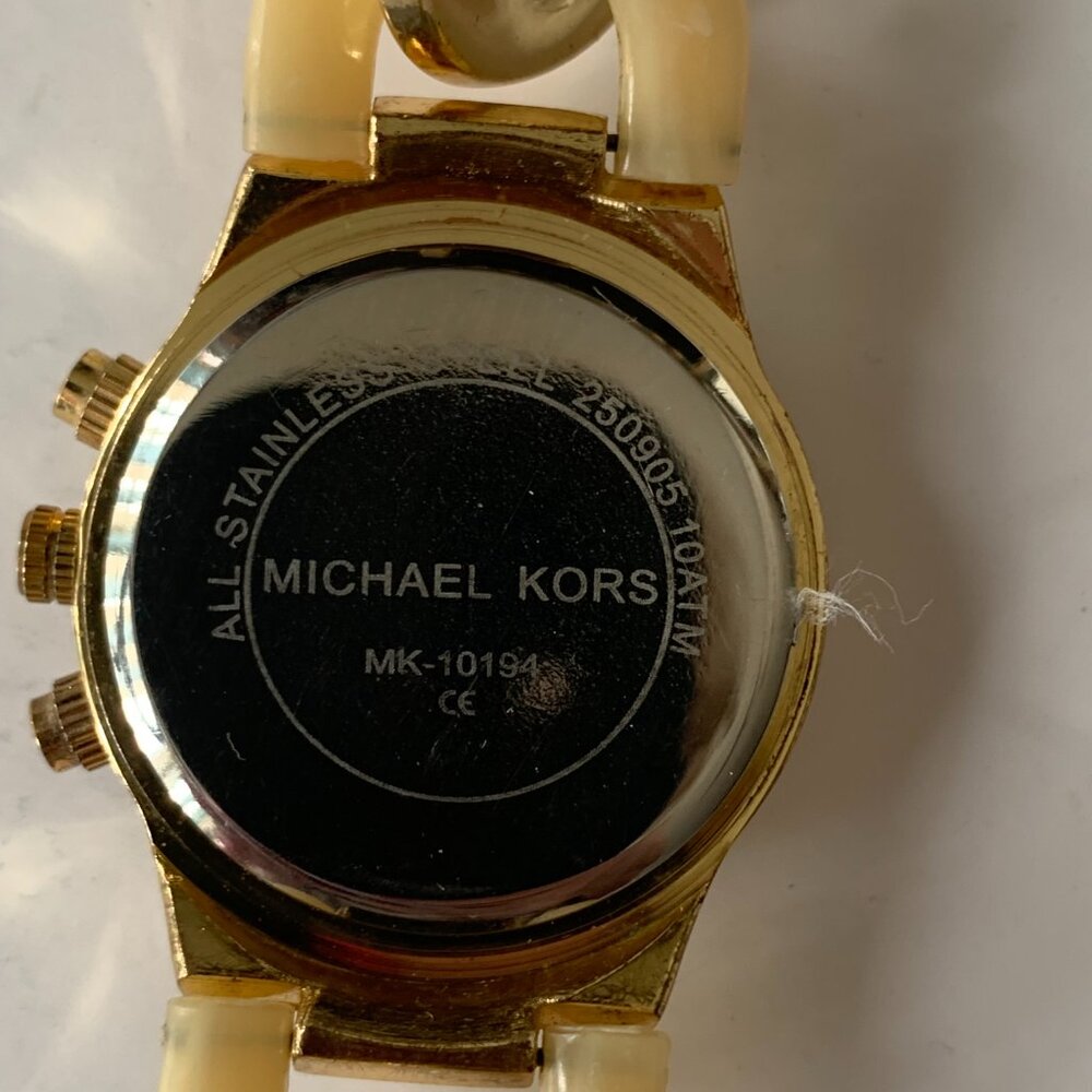 MICHAEL KORS BRAIDED WATCH 10194 GOLD FACE RUNWAY TWIST CHRONOGRAPH GOLD-TONE - Picture 8 of 9